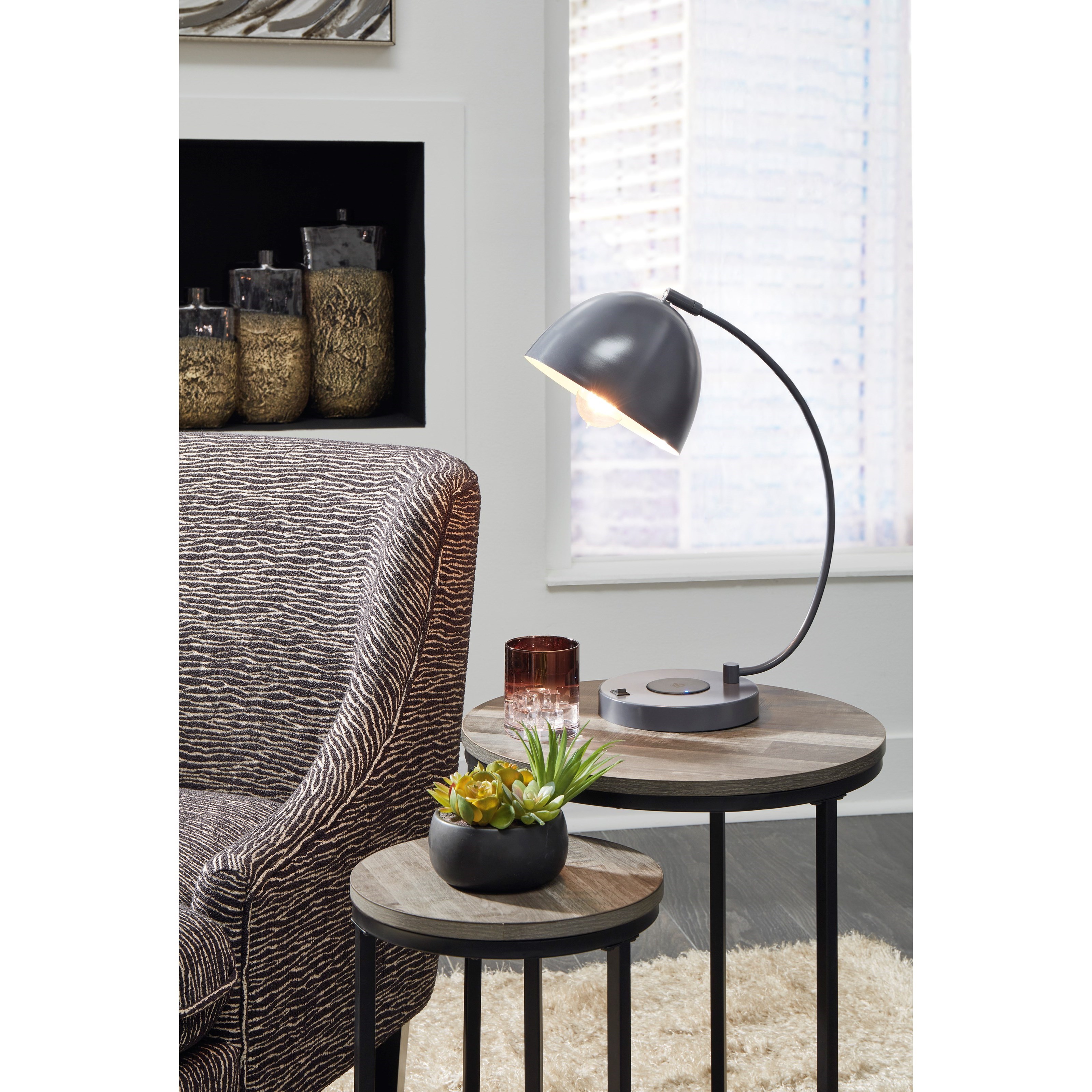 Contemporary end table lamps top